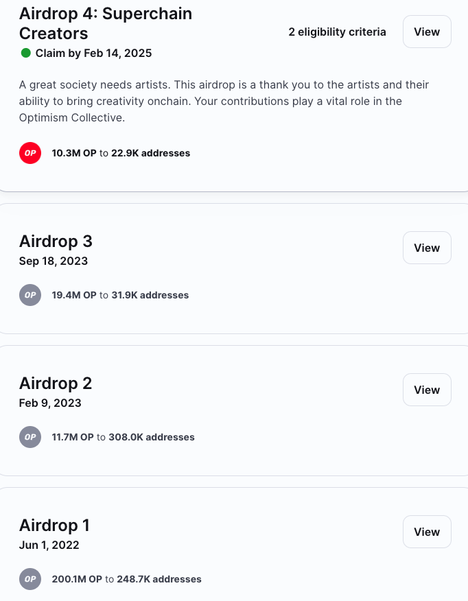 optimism multiple airdrops